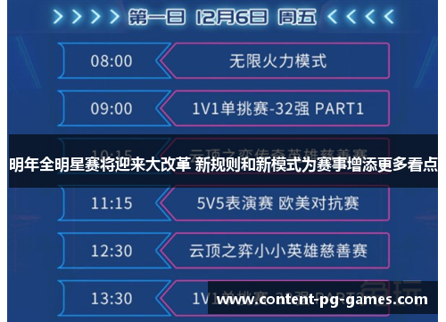明年全明星赛将迎来大改革 新规则和新模式为赛事增添更多看点